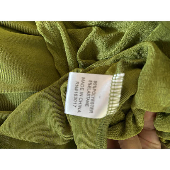 NWOT Princess Polly Sparkly Olive Green Collared Wrap Dress sz 6 - Picture 9 of 11